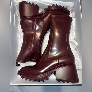 Burgundy Chloe Betty Rain booties *authentic